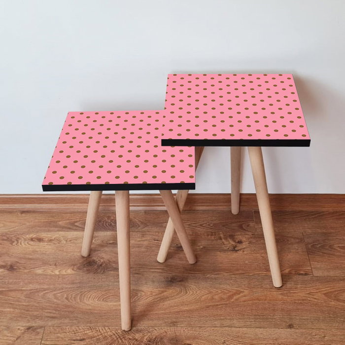 Hanah Home Mesas Nido 2 Piezas Rosa y Marrón Hanah Home Mesas Nido 2 Piezas Rosa y Marrón